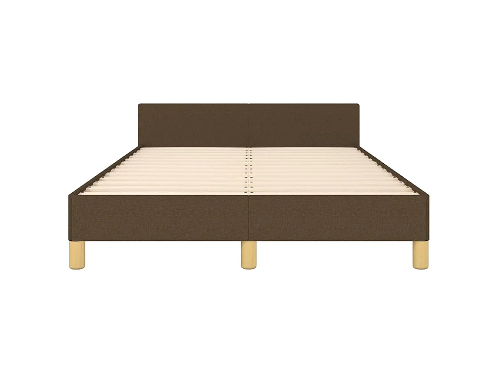 Cadre de lit sans matelas marron foncé 120x200 cm tissu