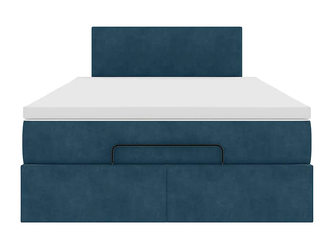Ottoman-Bett mit Matratze Dunkelblau 120x190 cm Samt