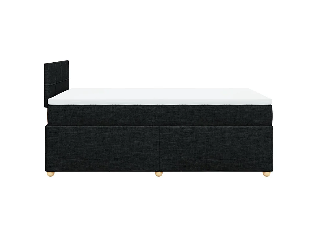 Cama box spring con colchón tela negro 120x200 cm