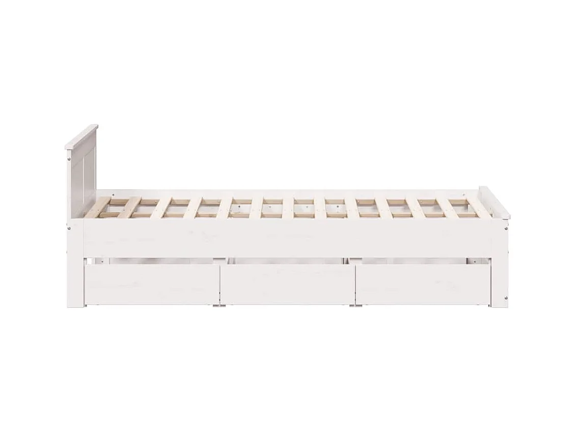 Cadre de lit sans matelas avec tête de lit blanc 120x190 cm pin