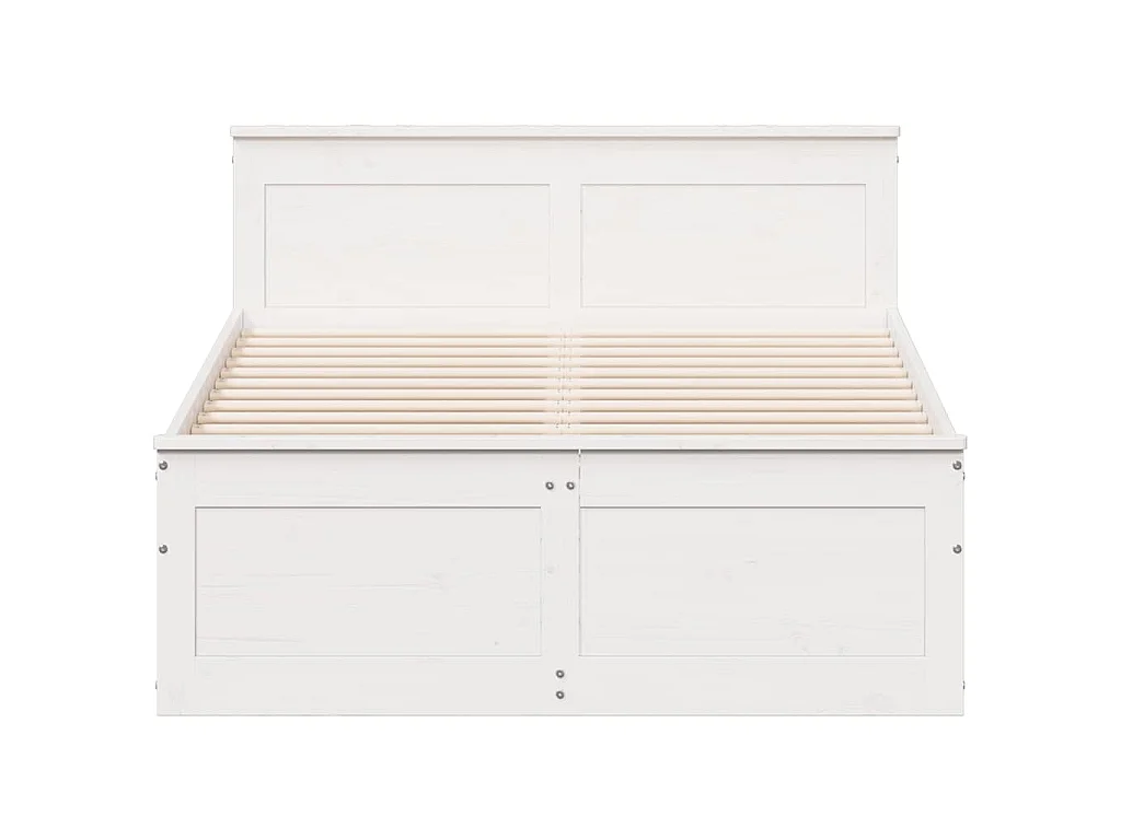 Cama con cabecero sin colchón madera maciza blanca 120x190 cm