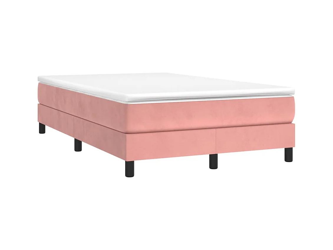 Sommier à lattes de lit avec matelas rose 120x190 cm velours