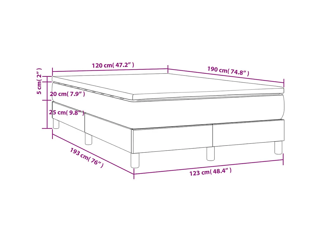 Sommier à lattes de lit avec matelas rose 120x190 cm velours