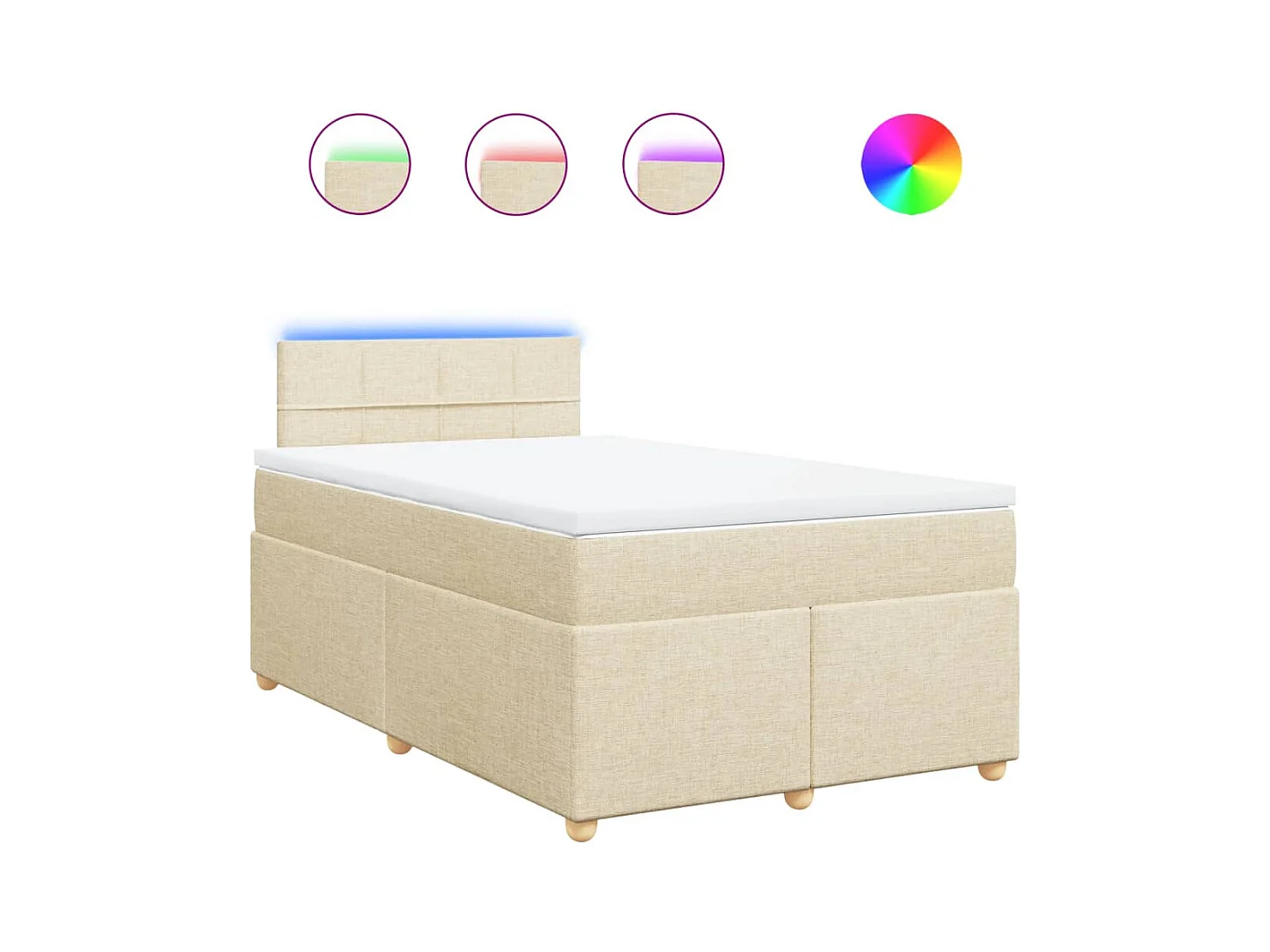 Boxspringbett mit Matratze Creme 120x200 cm Stoff