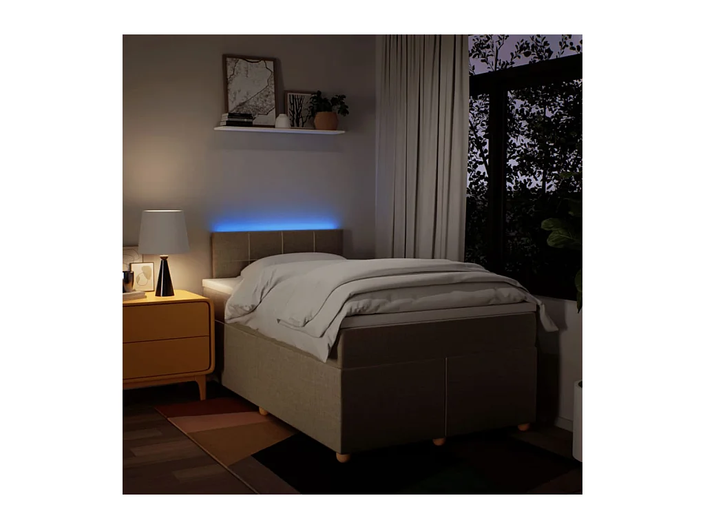 Boxspringbett mit Matratze Creme 120x200 cm Stoff