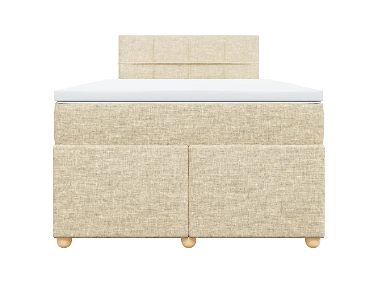 Boxspringbett mit Matratze Creme 120x200 cm Stoff