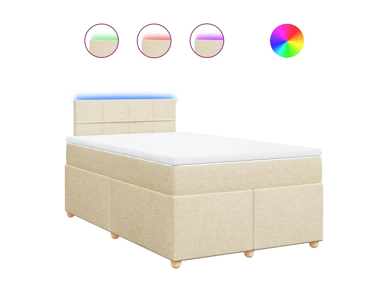 Boxspringbett mit Matratze Creme 120x200 cm Stoff