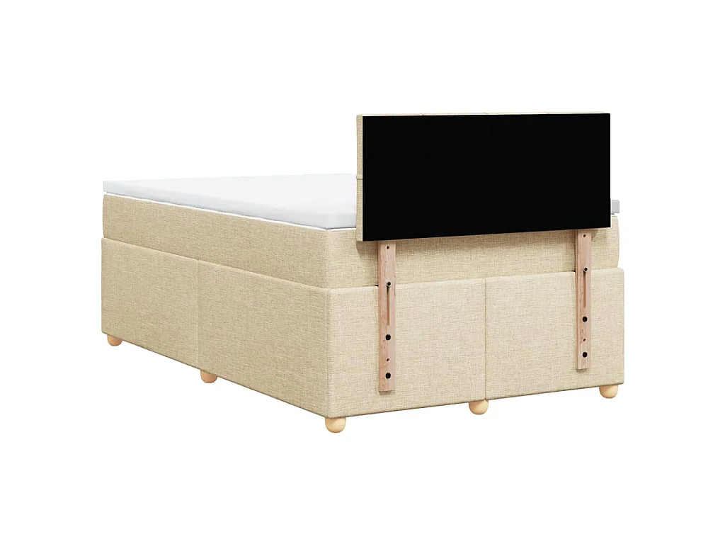 Cama com molas/colchão 120x200 cm tecido cor creme