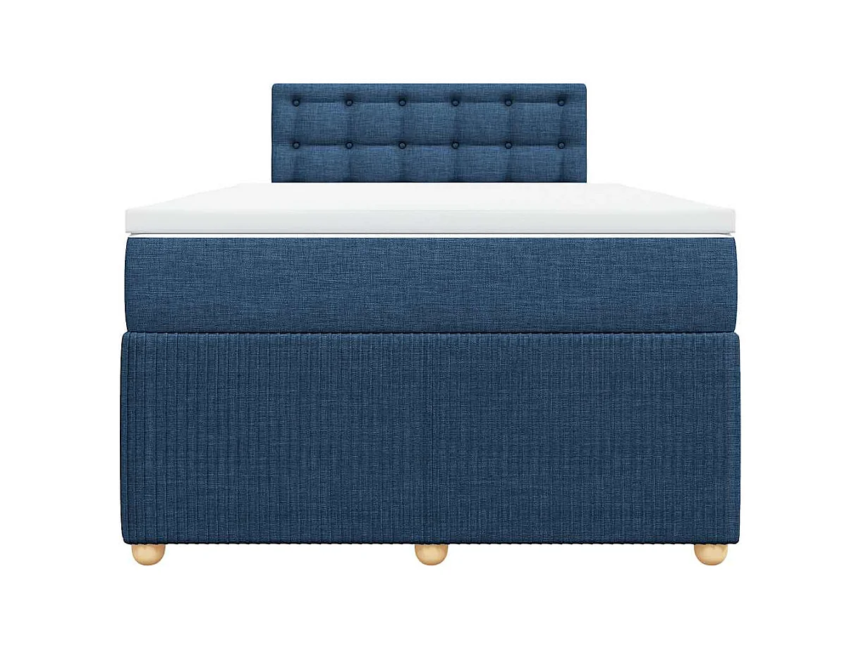 Giroletto a Molle con Materasso Blu 120x200 cm in Tessuto