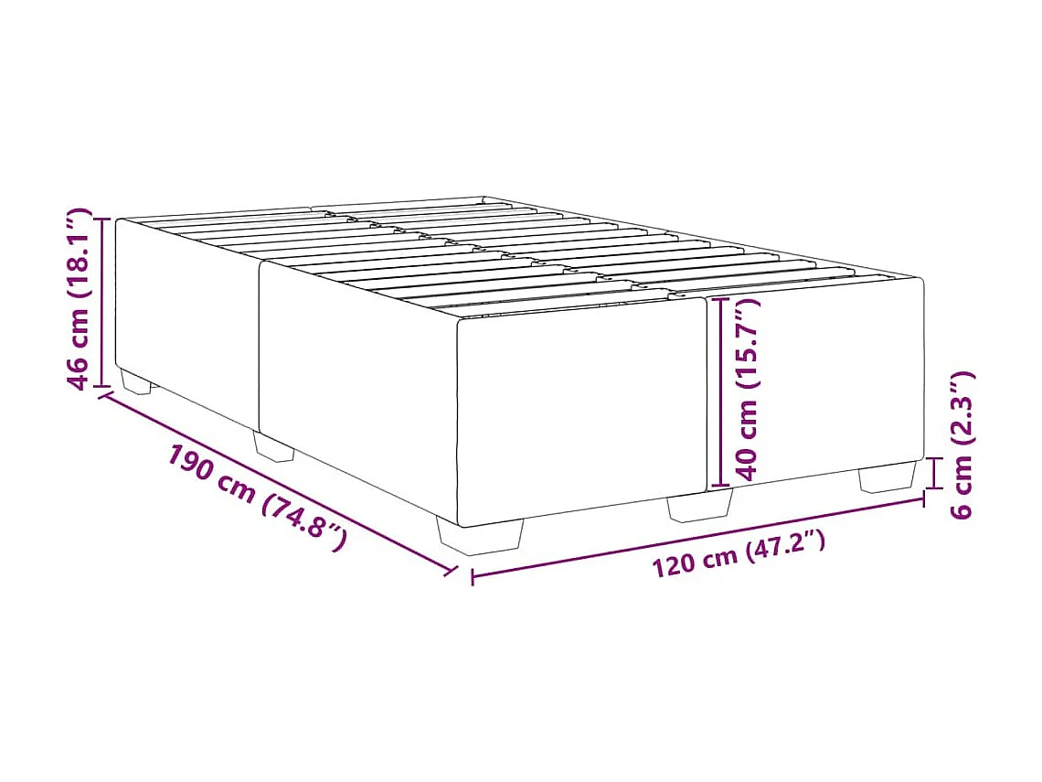 Bedframe zonder matras 120x190 cm stof donkerbruin