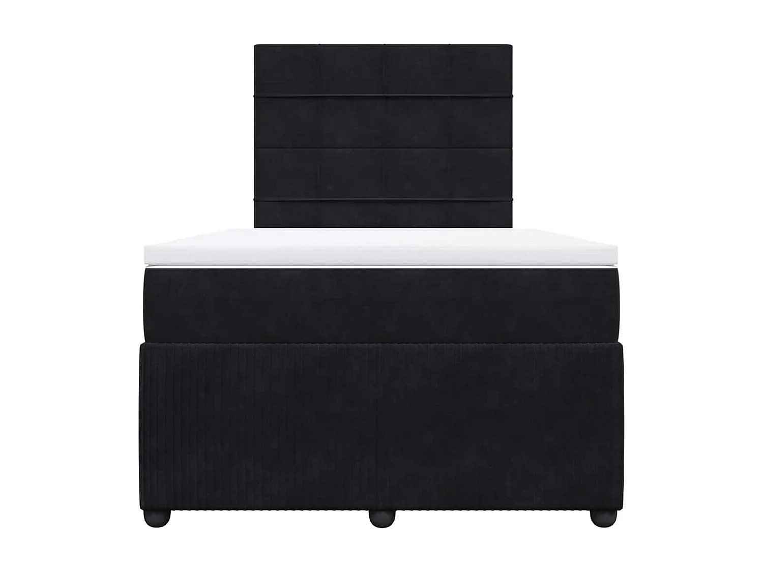 Sommier à lattes de lit avec matelas noir 120x190 cm velours