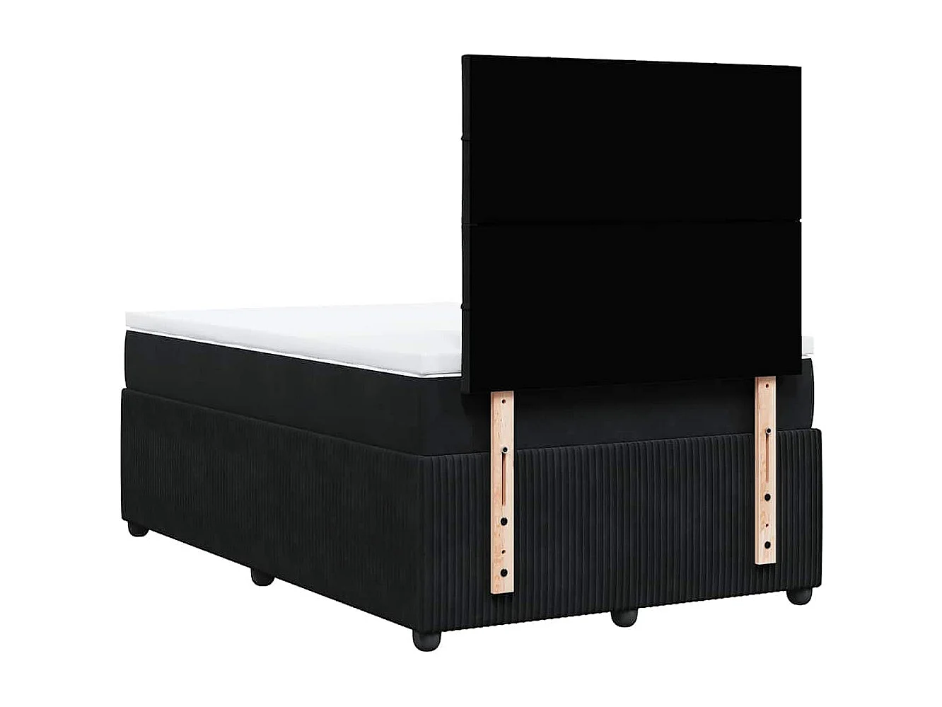 Boxspringbett mit Matratze Schwarz 120x190 cm Samt