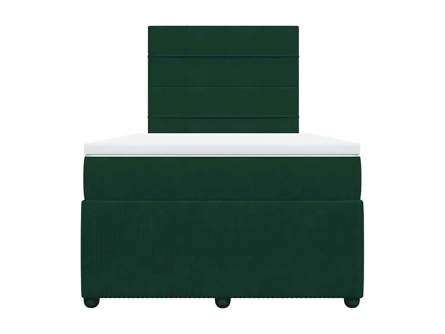 Cama box spring con colchón terciopelo verde oscuro 120x200 cm