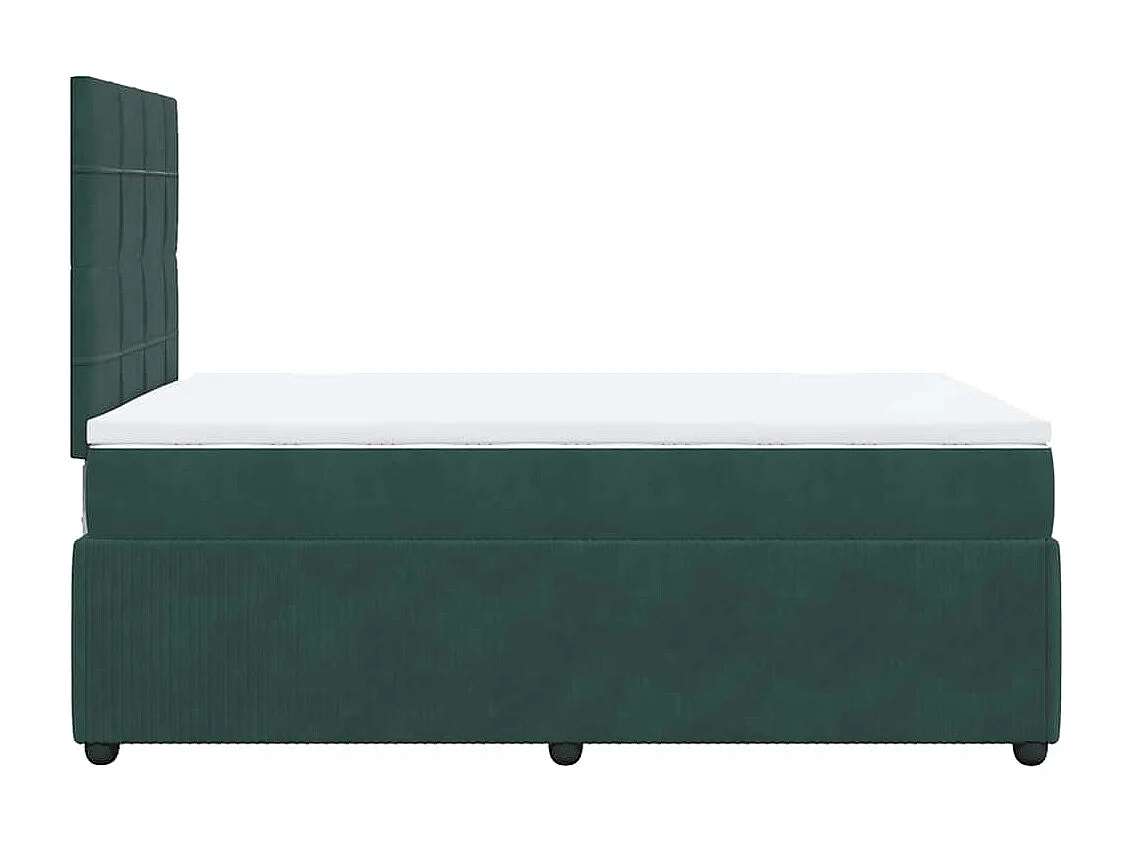 Cama box spring con colchón terciopelo verde oscuro 120x200 cm