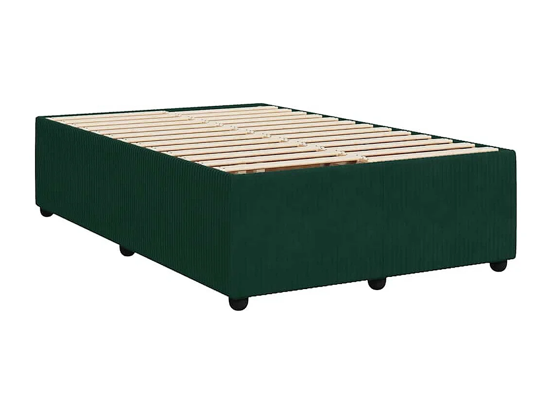 Cama box spring con colchón terciopelo verde oscuro 120x200 cm