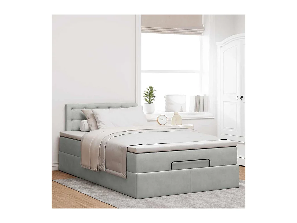 Struttura Letto Pouf con Materasso 120x200 cm Velluto