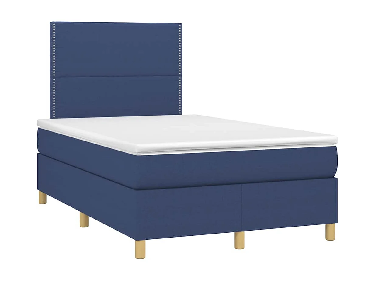 Boxspringbett mit Matratze Blau 120x190 cm Stoff