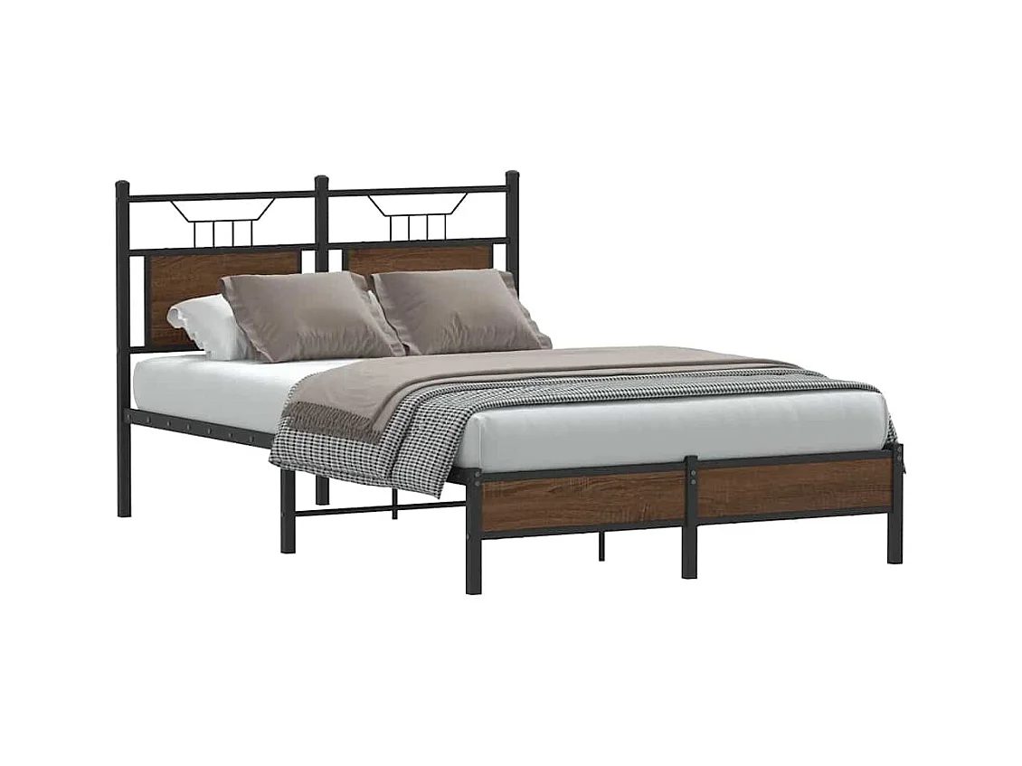 Cadre de lit sans matelas chêne marron 120x200 cm