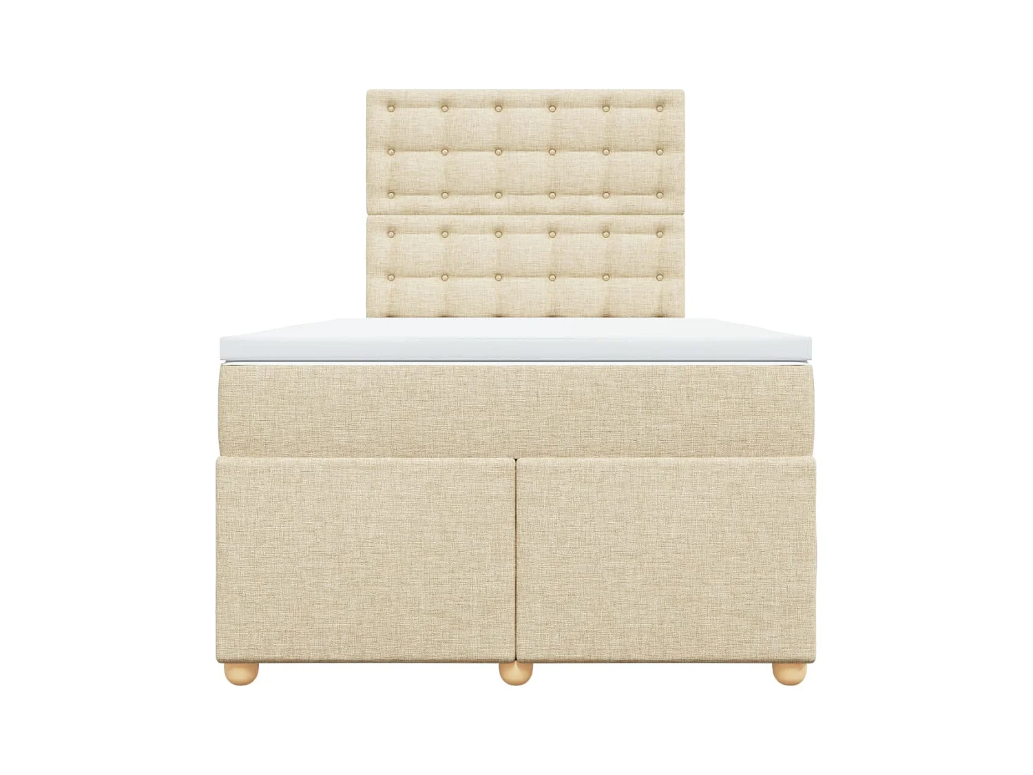 Sommier à lattes de lit avec matelas Crème 120x200 cm Tissu