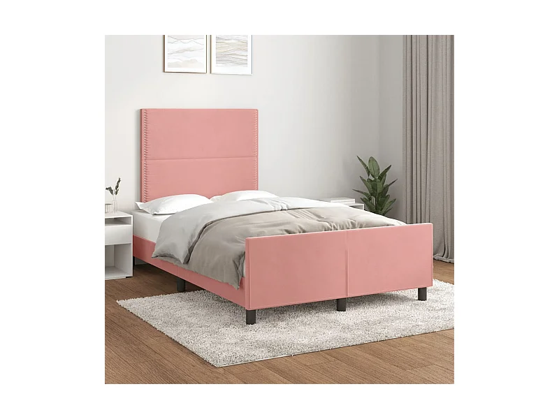 Giroletto senza Materasso Rosa 120x190 cm Velluto