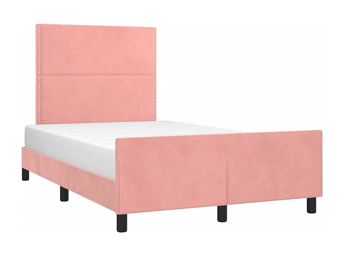 Cadre de lit sans matelas rose 120x190 cm velours