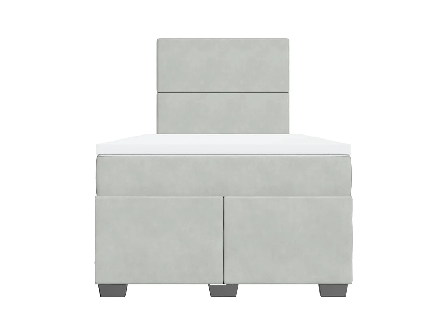 Sommier à lattes de lit et matelas gris clair 120x190cm velours