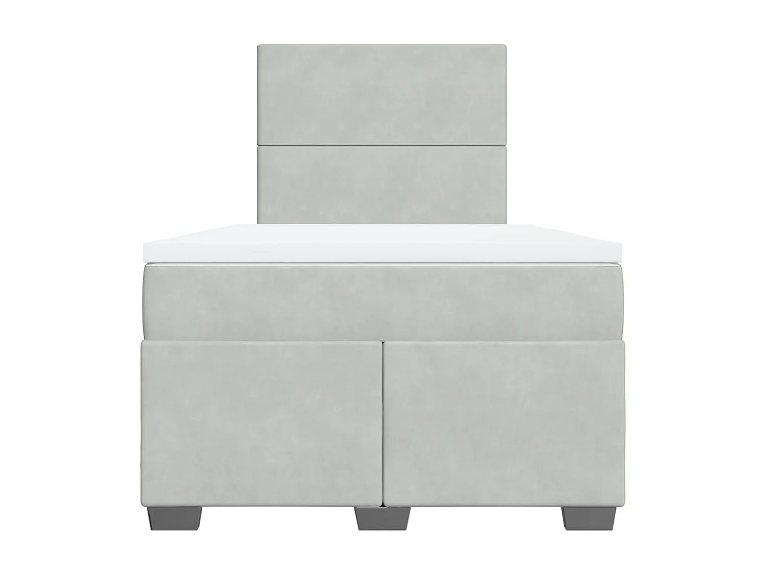 Boxspring met matras fluweel lichtgrijs 120x190 cm