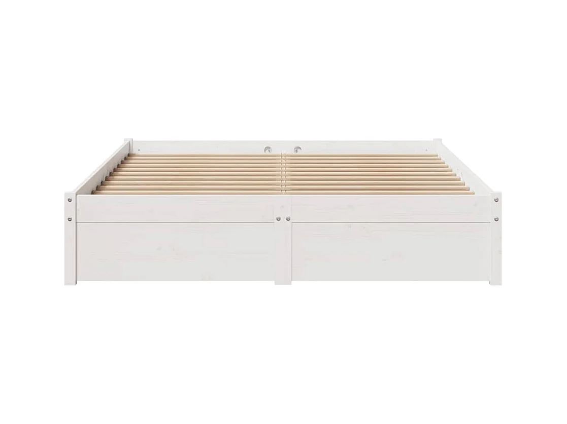 Cadre de lit sans matelas blanc 120x200 cm bois de pin massif