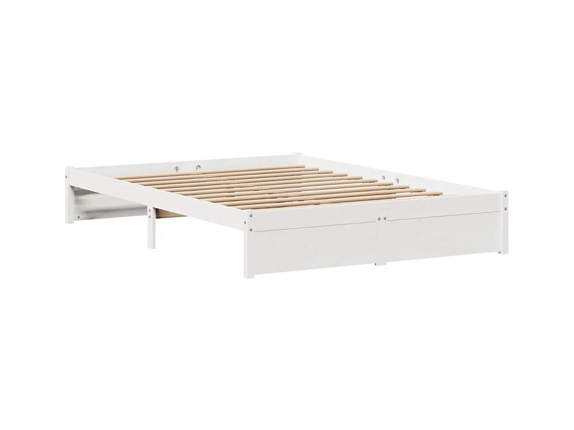 Cadre de lit sans matelas blanc 120x200 cm bois de pin massif