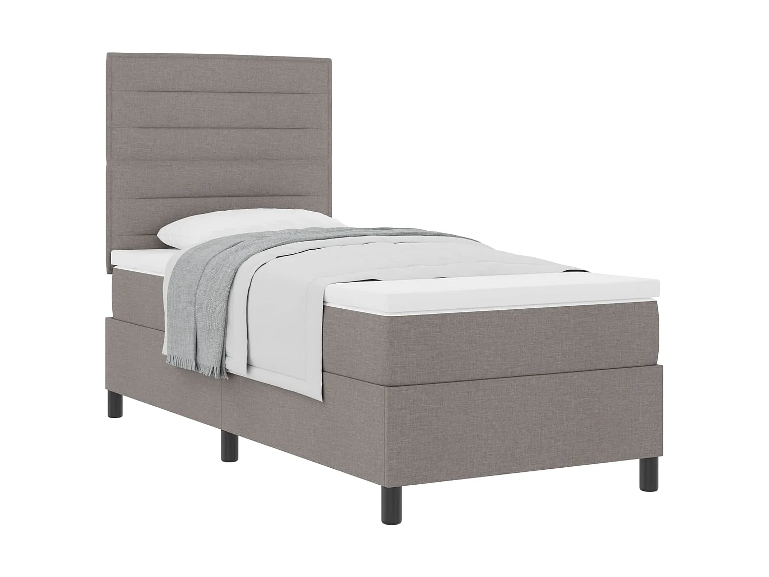 Boxspringbett mit Matratze Taupe 100 x 200 cm Stoff