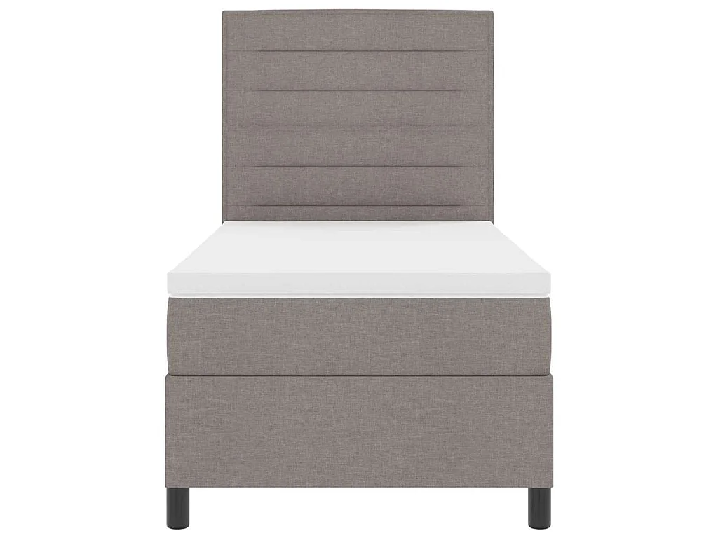 Boxspringbett mit Matratze Taupe 100 x 200 cm Stoff