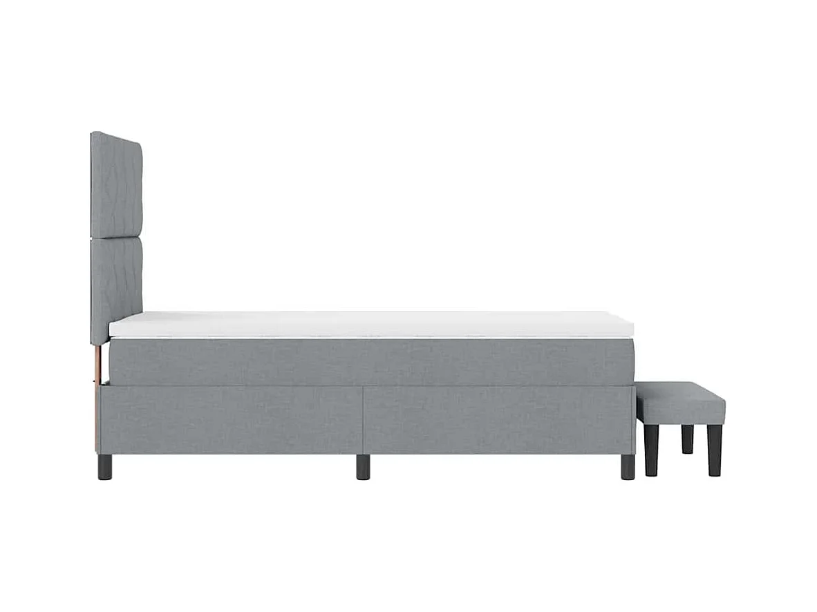 Letto a molle con materasso Grigio chiaro 100 x 200 cm Tessuto