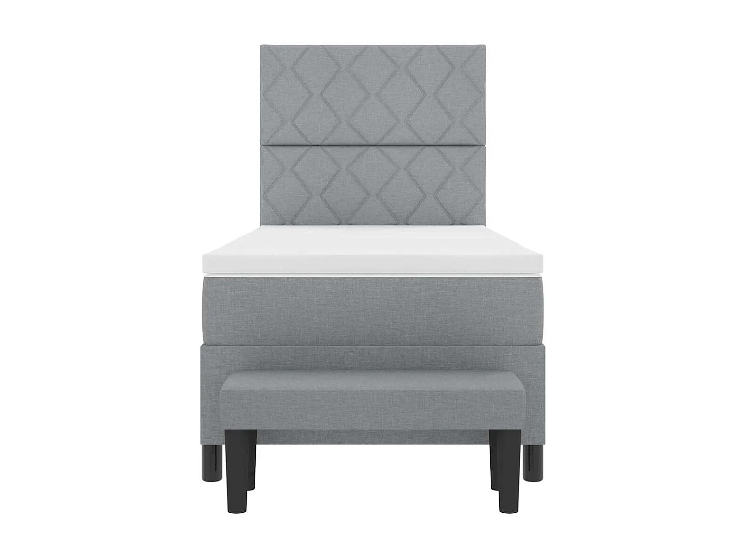 Letto a molle con materasso Grigio chiaro 100 x 200 cm Tessuto