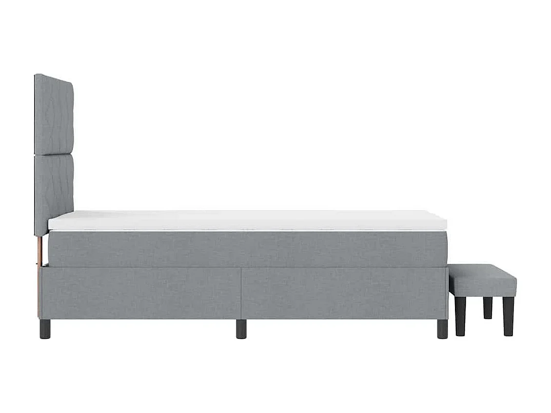 Letto a molle con materasso Grigio chiaro 100 x 200 cm Tessuto