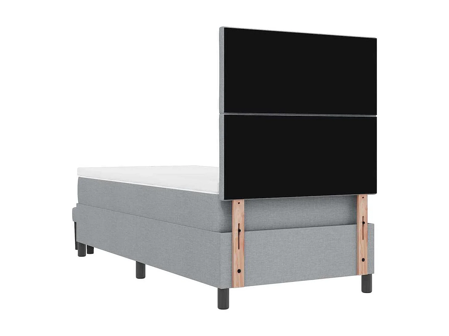 Letto a molle con materasso Grigio chiaro 100 x 200 cm Tessuto