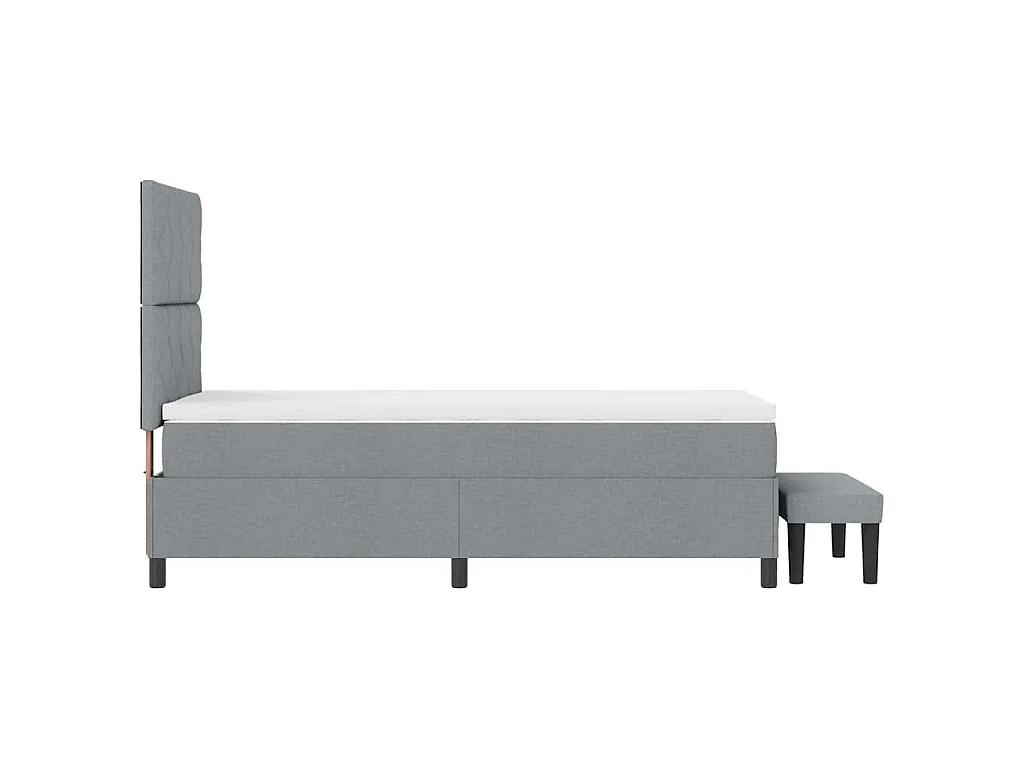 Letto a molle con testiera Grigio chiaro 100 x 200 cm Tessuto