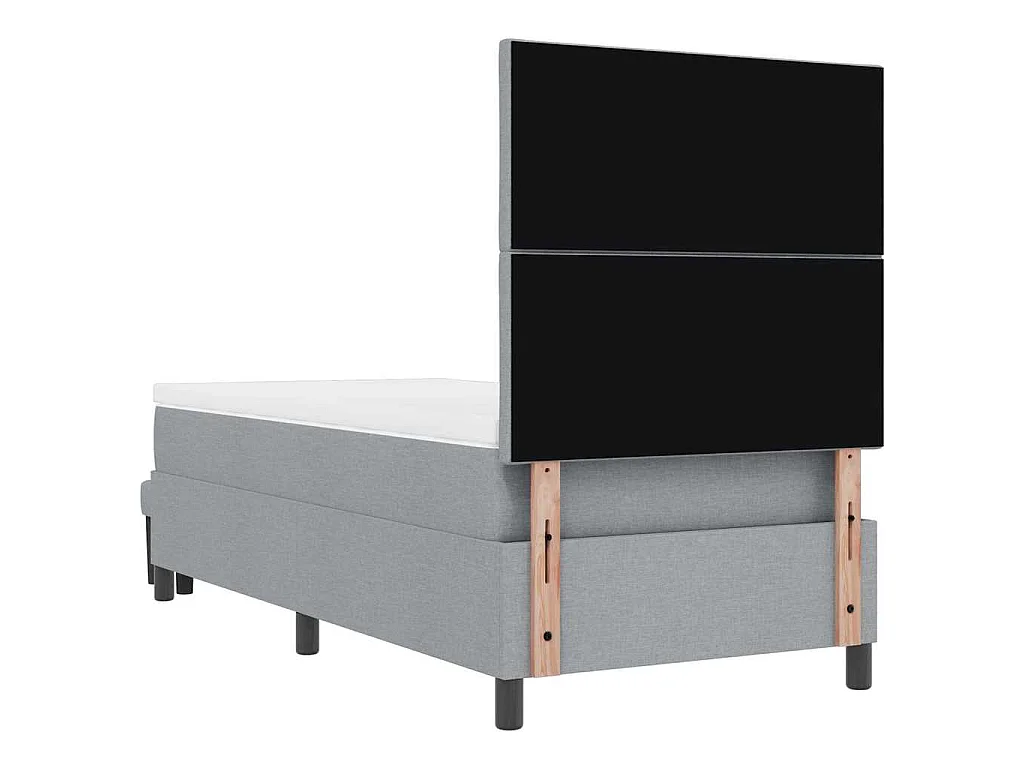 Letto a molle con testiera Grigio chiaro 100 x 200 cm Tessuto