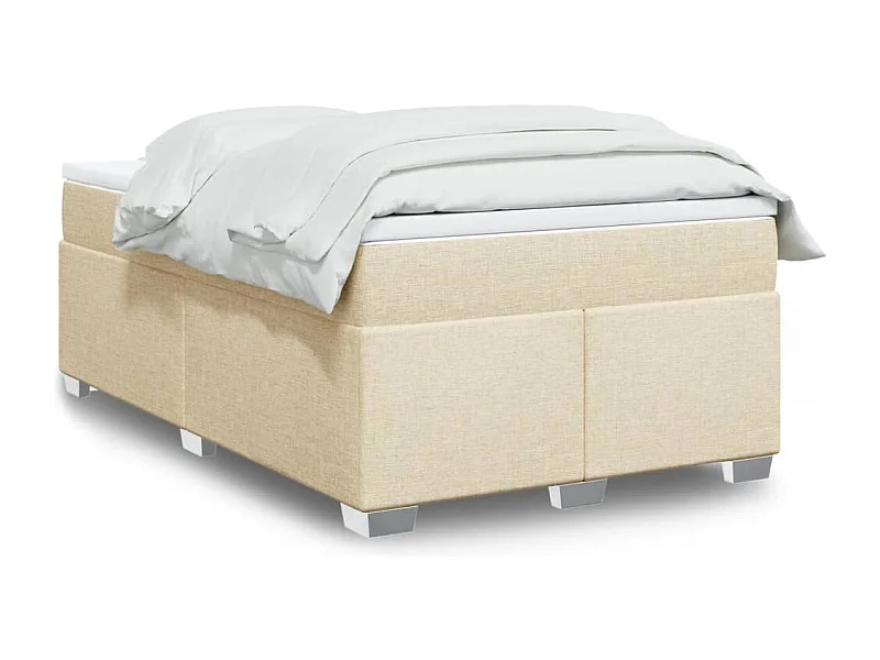 Boxspringbett mit Matratze Creme 120x200 cm Stoff