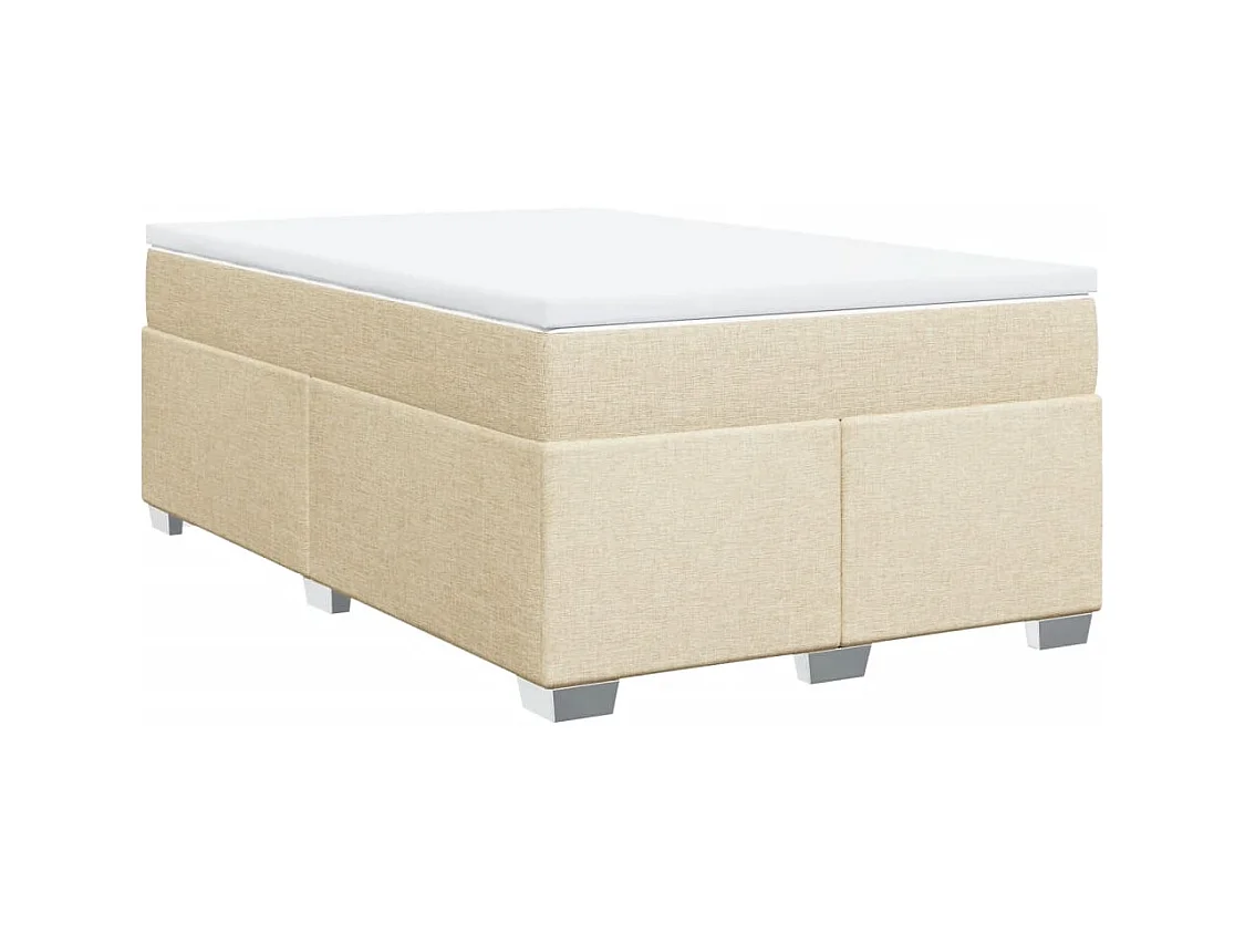 Sommier à lattes de lit avec matelas Crème 120x200 cm Tissu