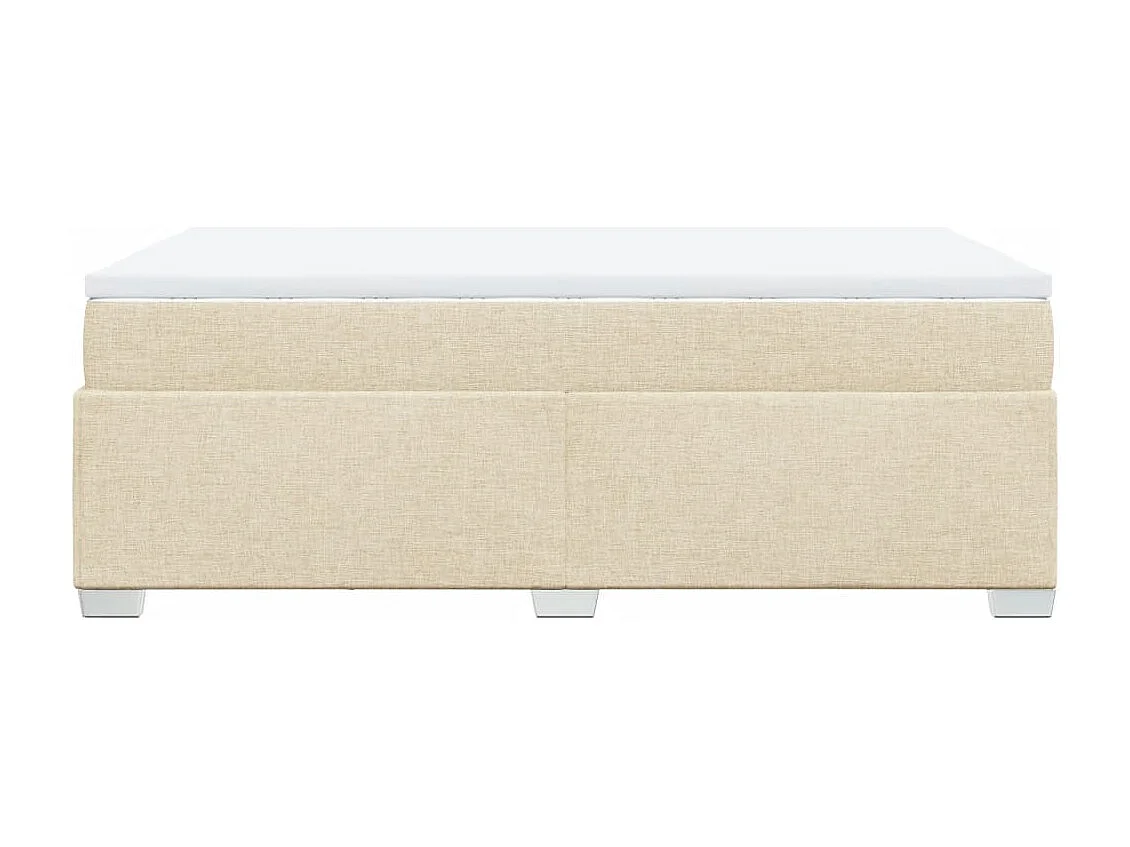 Sommier à lattes de lit avec matelas Crème 120x200 cm Tissu