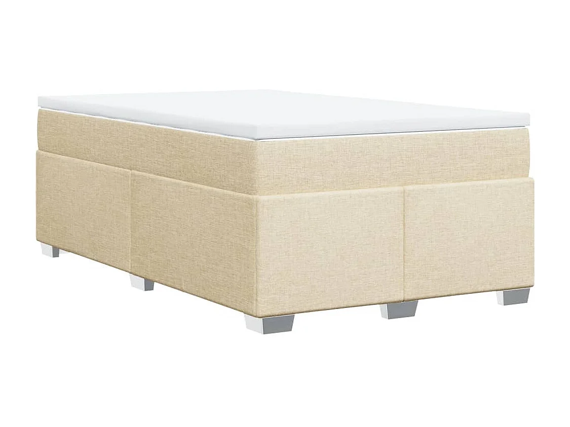 Sommier à lattes de lit avec matelas Crème 120x200 cm Tissu