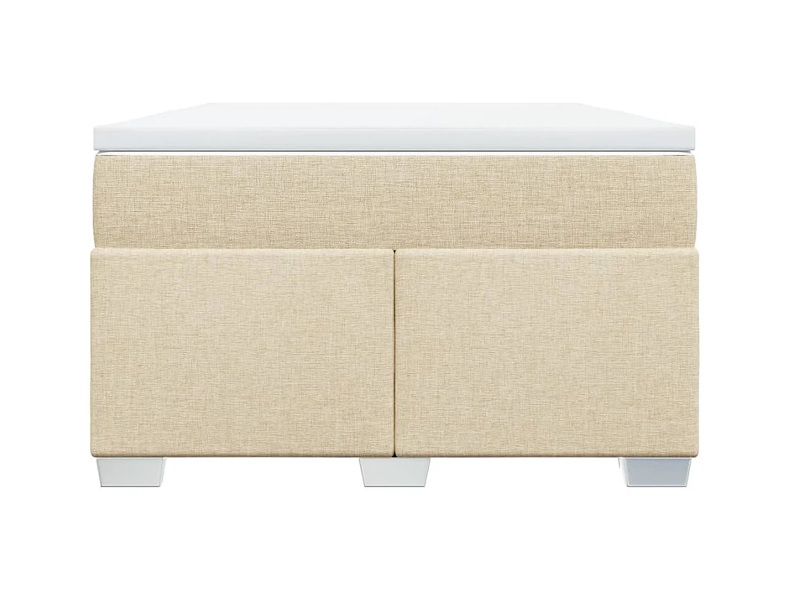 Sommier à lattes de lit avec matelas Crème 120x200 cm Tissu