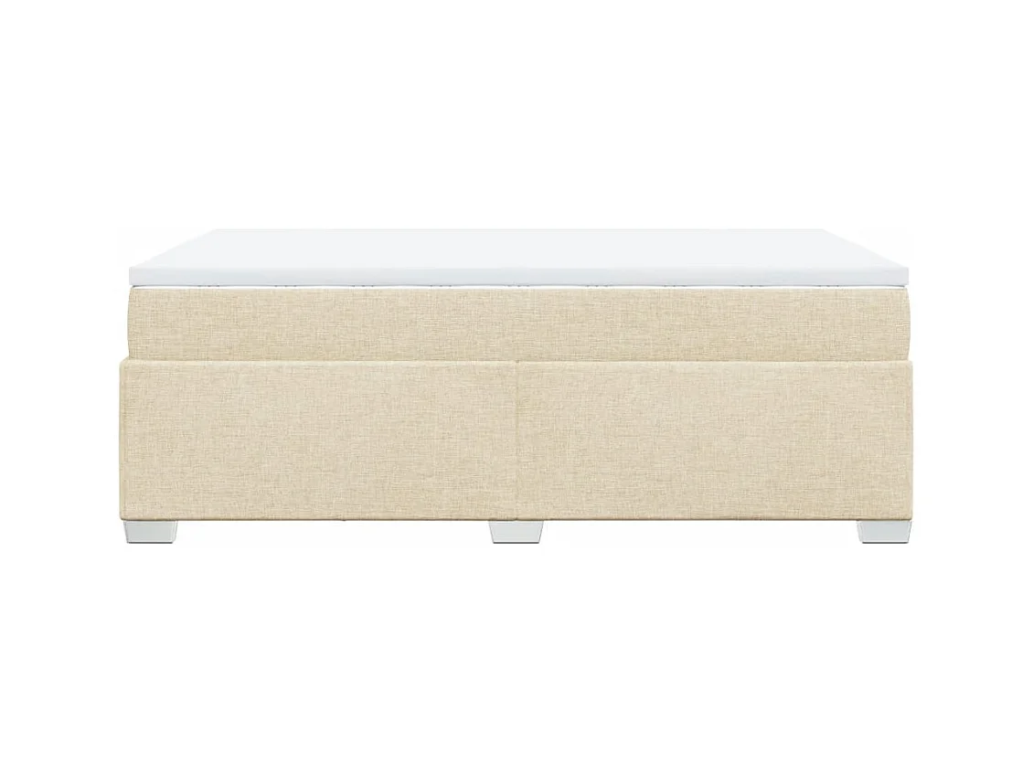 Sommier à lattes de lit avec matelas Crème 120x200 cm Tissu