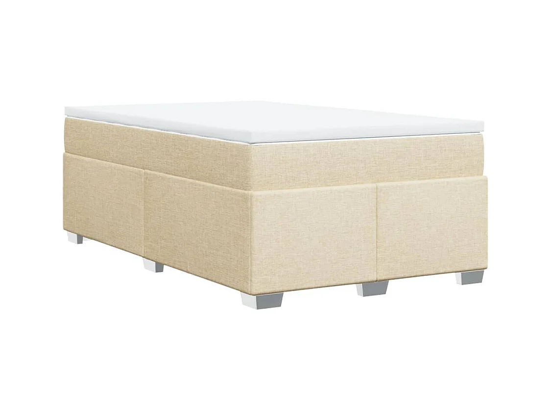 Sommier à lattes de lit avec matelas Crème 120x200 cm Tissu