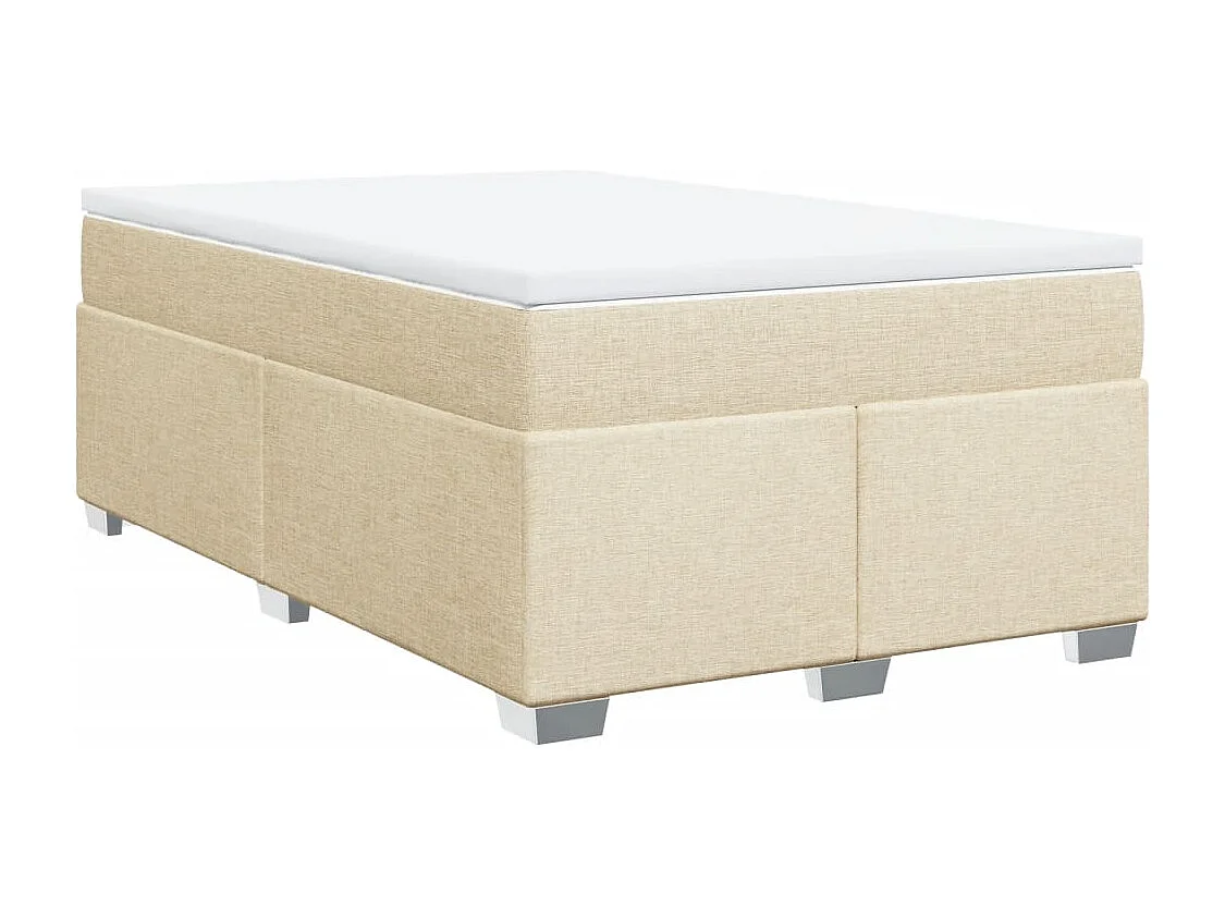 Giroletto a Molle con Materasso Crema 120x200 cm in Tessuto