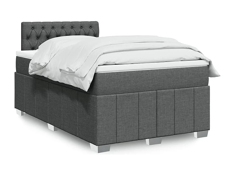 Boxspringbett mit Matratze Dunkelgrau 120x190 cm Stoff