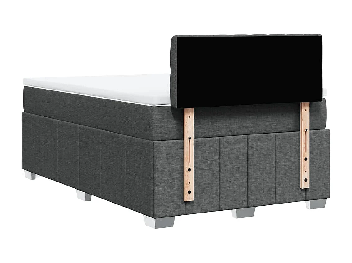 Sommier à lattes de lit avec matelas gris foncé 120x190cm tissu