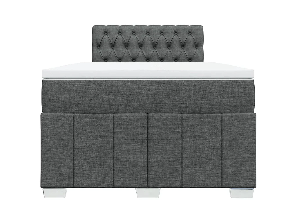 Sommier à lattes de lit avec matelas gris foncé 120x190cm tissu