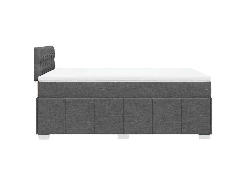 Sommier à lattes de lit avec matelas gris foncé 120x190cm tissu