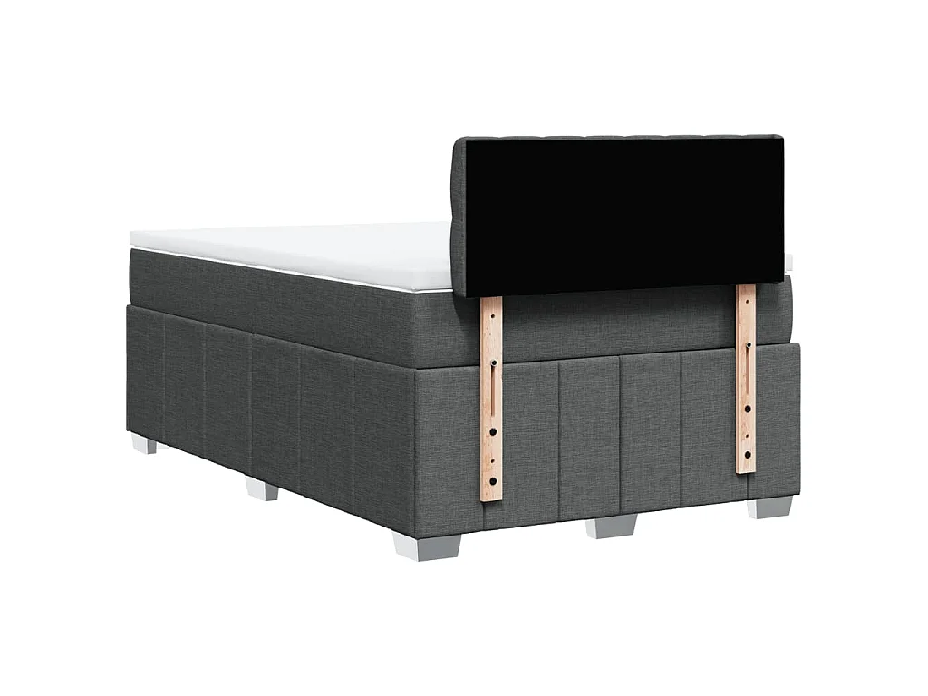 Sommier à lattes de lit avec matelas gris foncé 120x190cm tissu